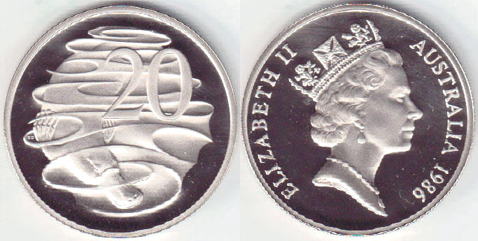 1986 Australia 20 Cents (Platypus-Proof) mint set only A003329